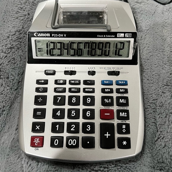 Canon P23-DH V Clock & Calendar‎ Printing Calculator/Adding Machine - Picture 4 of 6